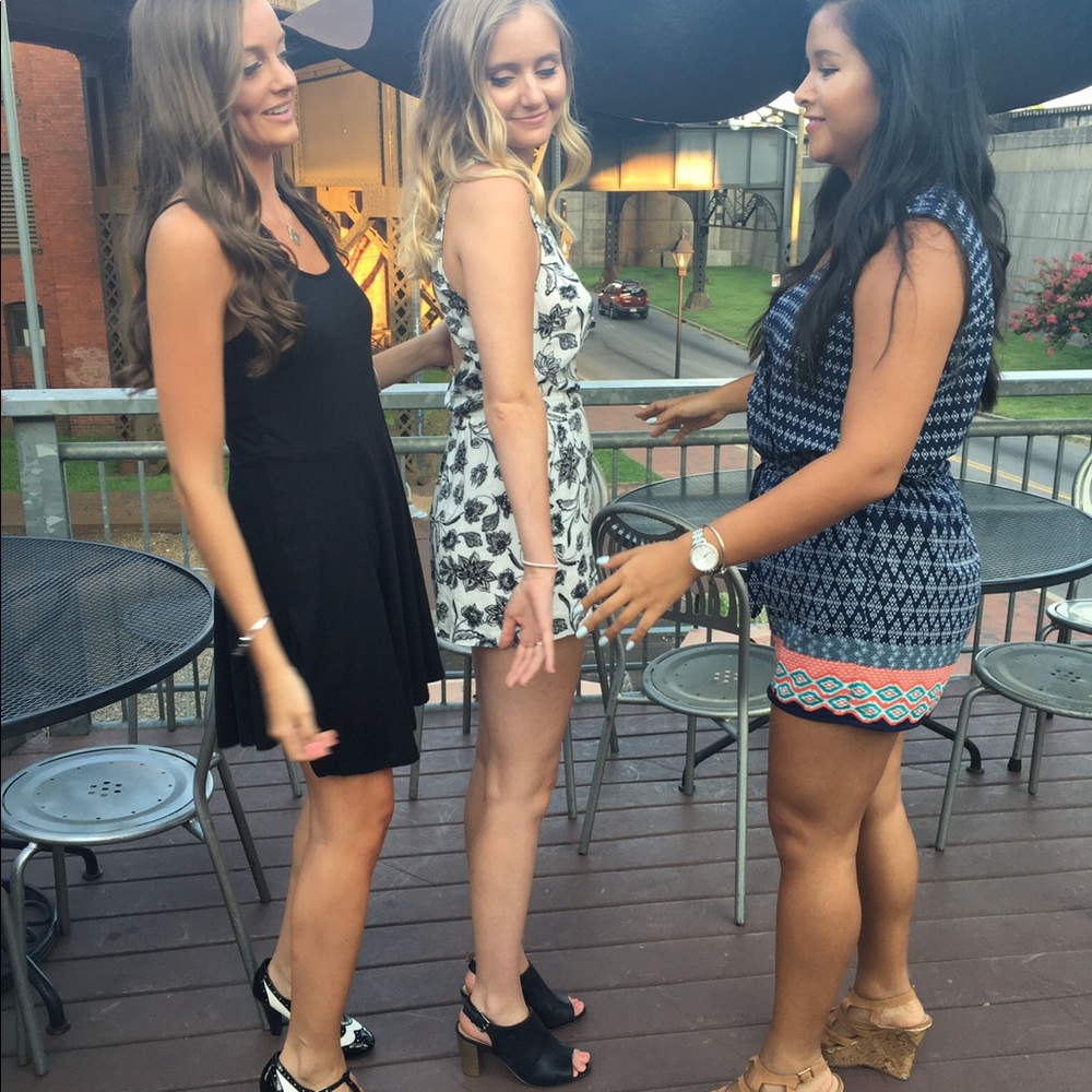 Black and White Cutout Romper - Picture 4 of 5